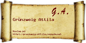 Grünzweig Attila névjegykártya